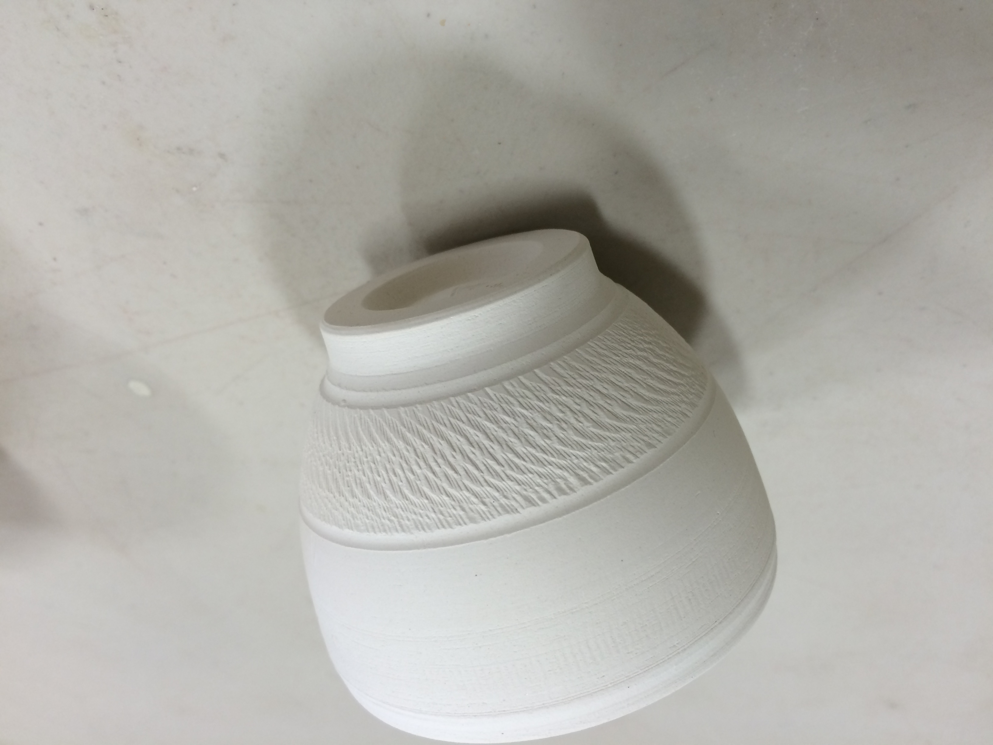 Tea bowl, porcelain, unglazed