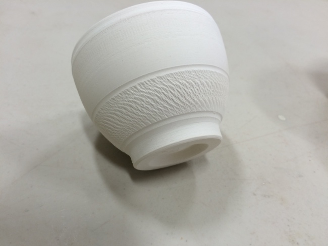 Tea bowl, porcelain, unglazed Tea bowl, porcelain, unglazed